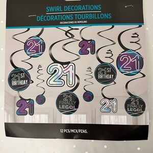 21st Birthday Swirl Decorations